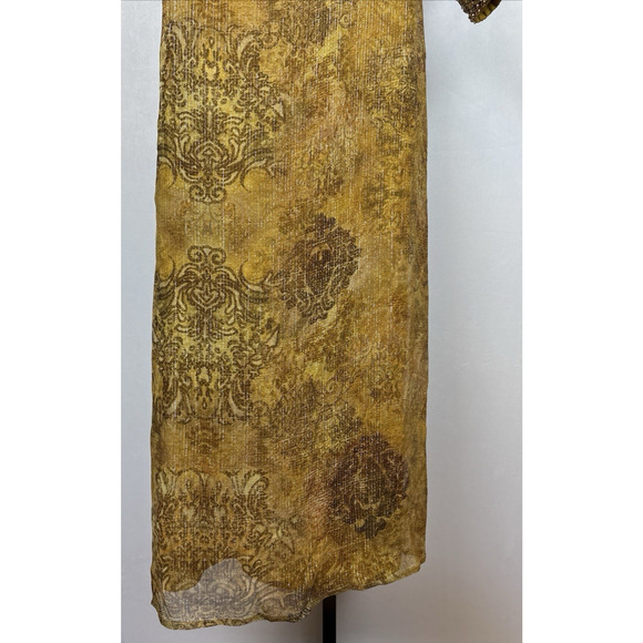 NEW Anthropologie Nirmooha One-Shoulder Shine Maxi Dress XXS Gold Beaded Boho - Picture 7 of 13